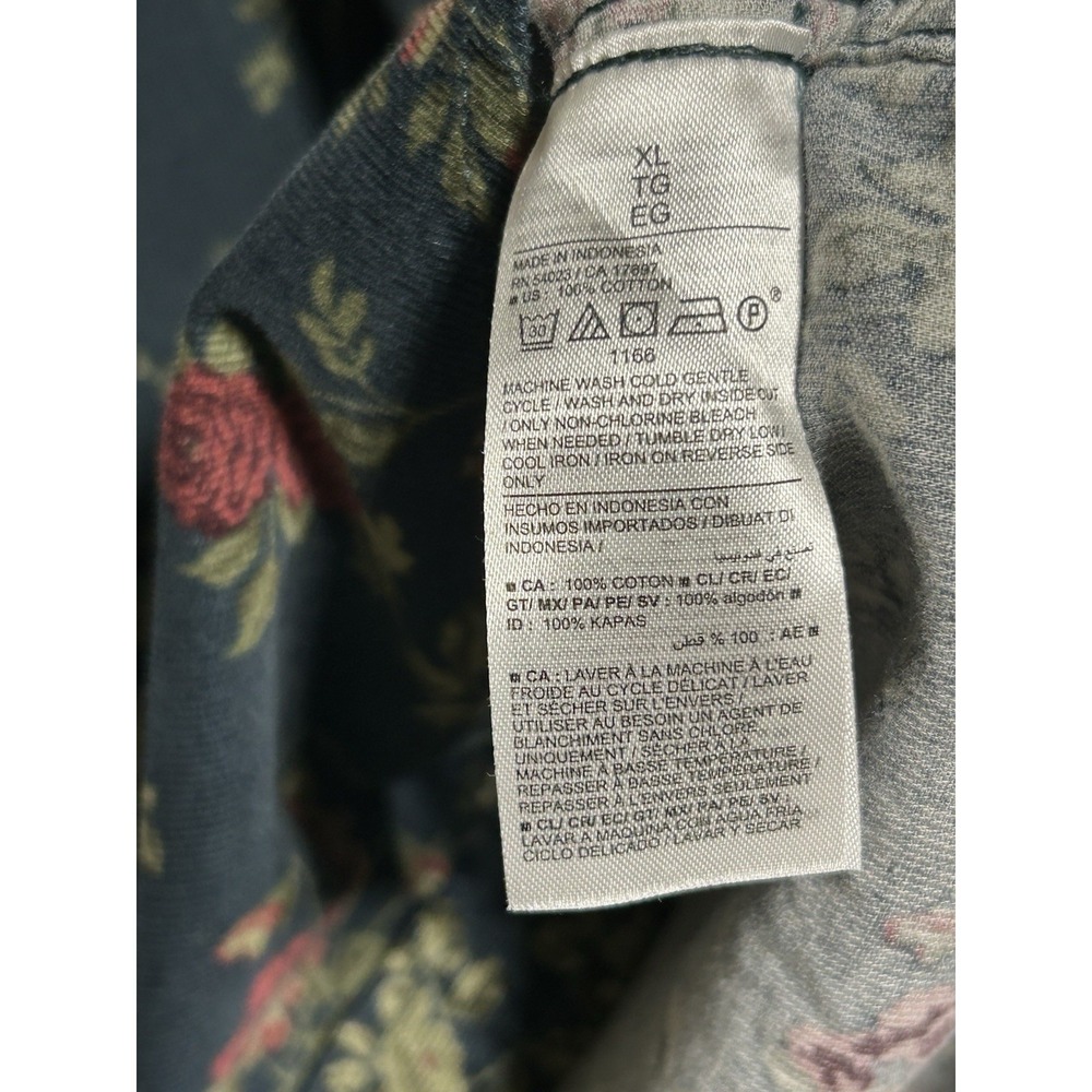 Old Navy Everyday Shirt  Womans XL Blue Cottagecore Button Up Dark Whimsigoth - Picture 7 of 8